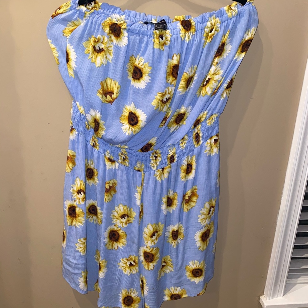 Blue sunflower romper